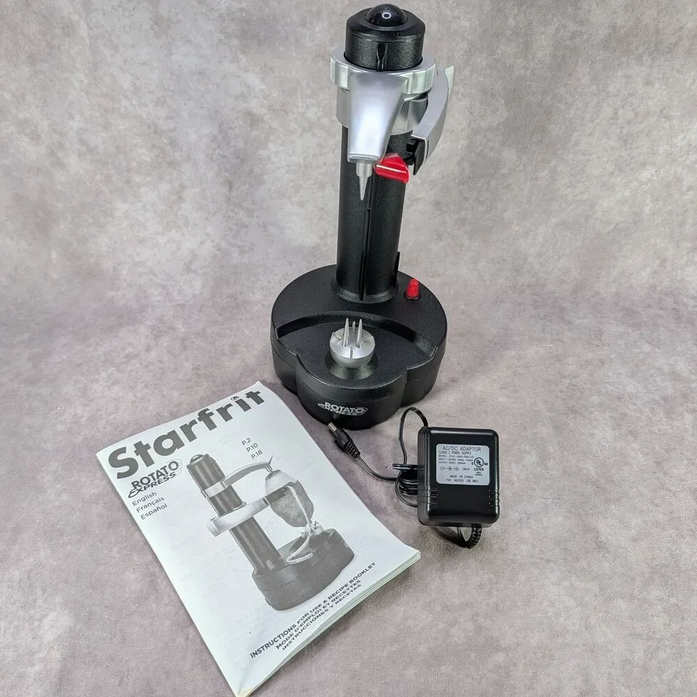 Starfrit Rotato Express Electric Potato Peeler Black AC Adapter Power Manual